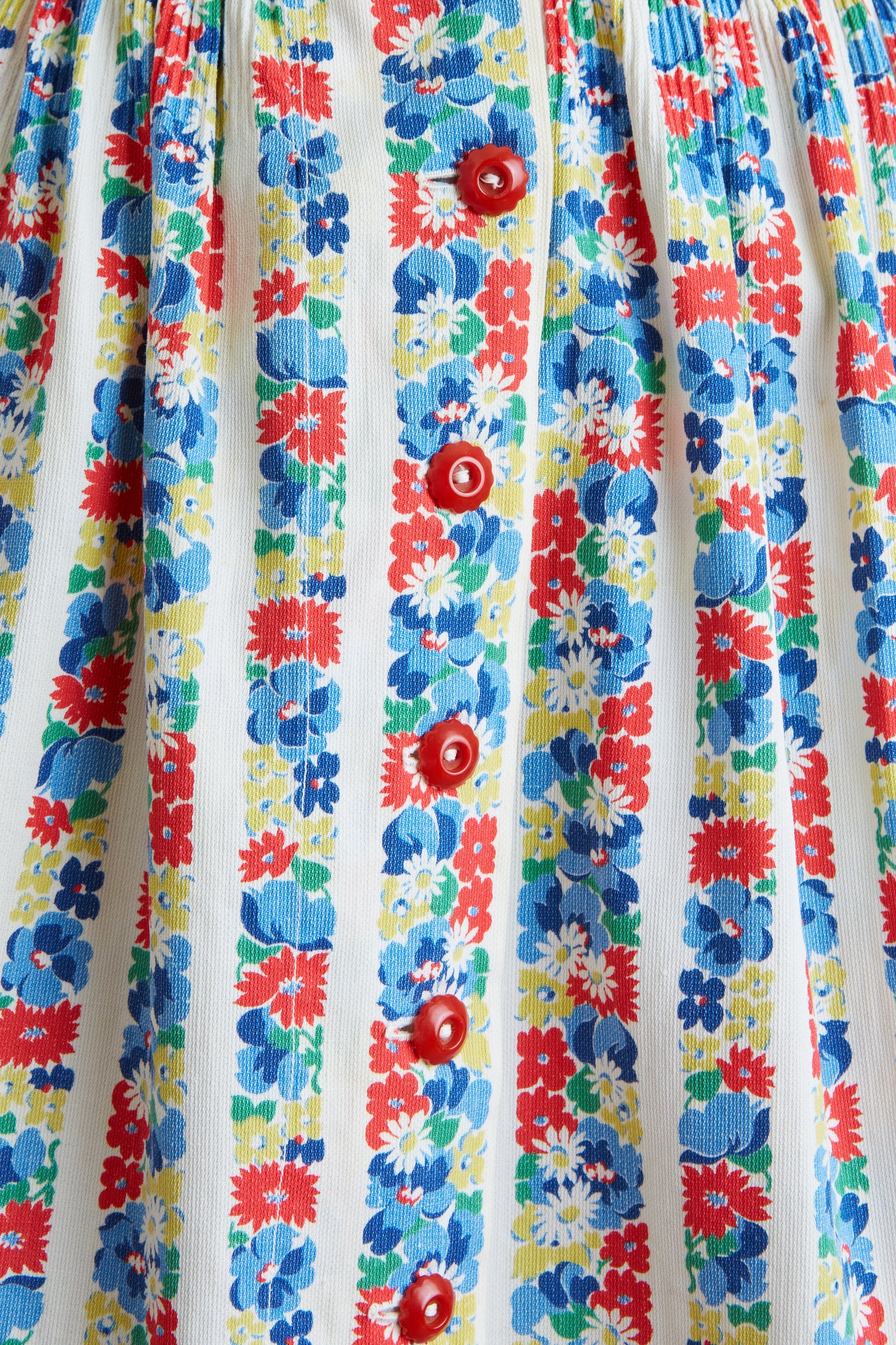 1940s Bright Floral Print Skirt