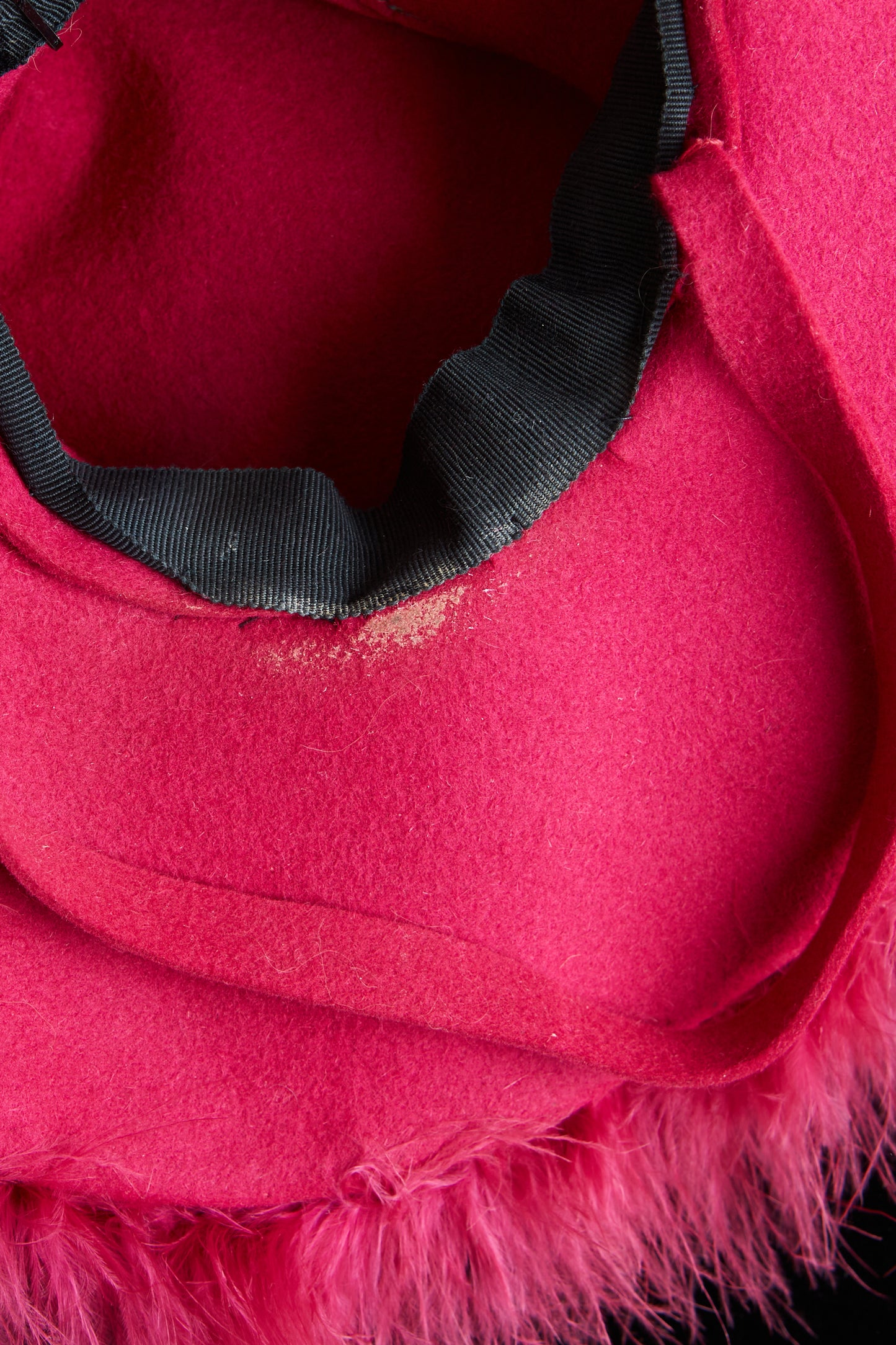 1940s Hot Pink Feathered Tilt Hat