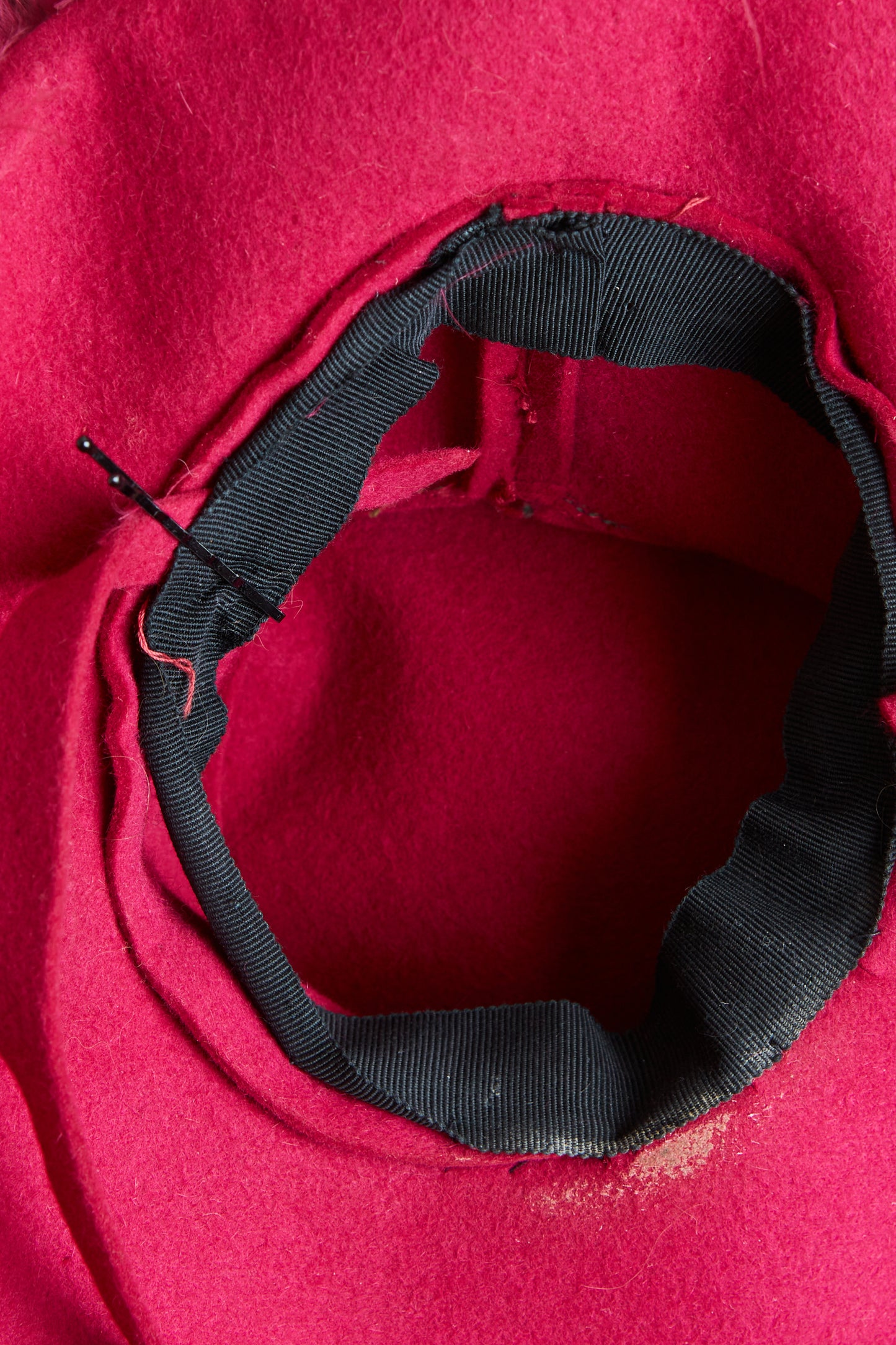 1940s Hot Pink Feathered Tilt Hat