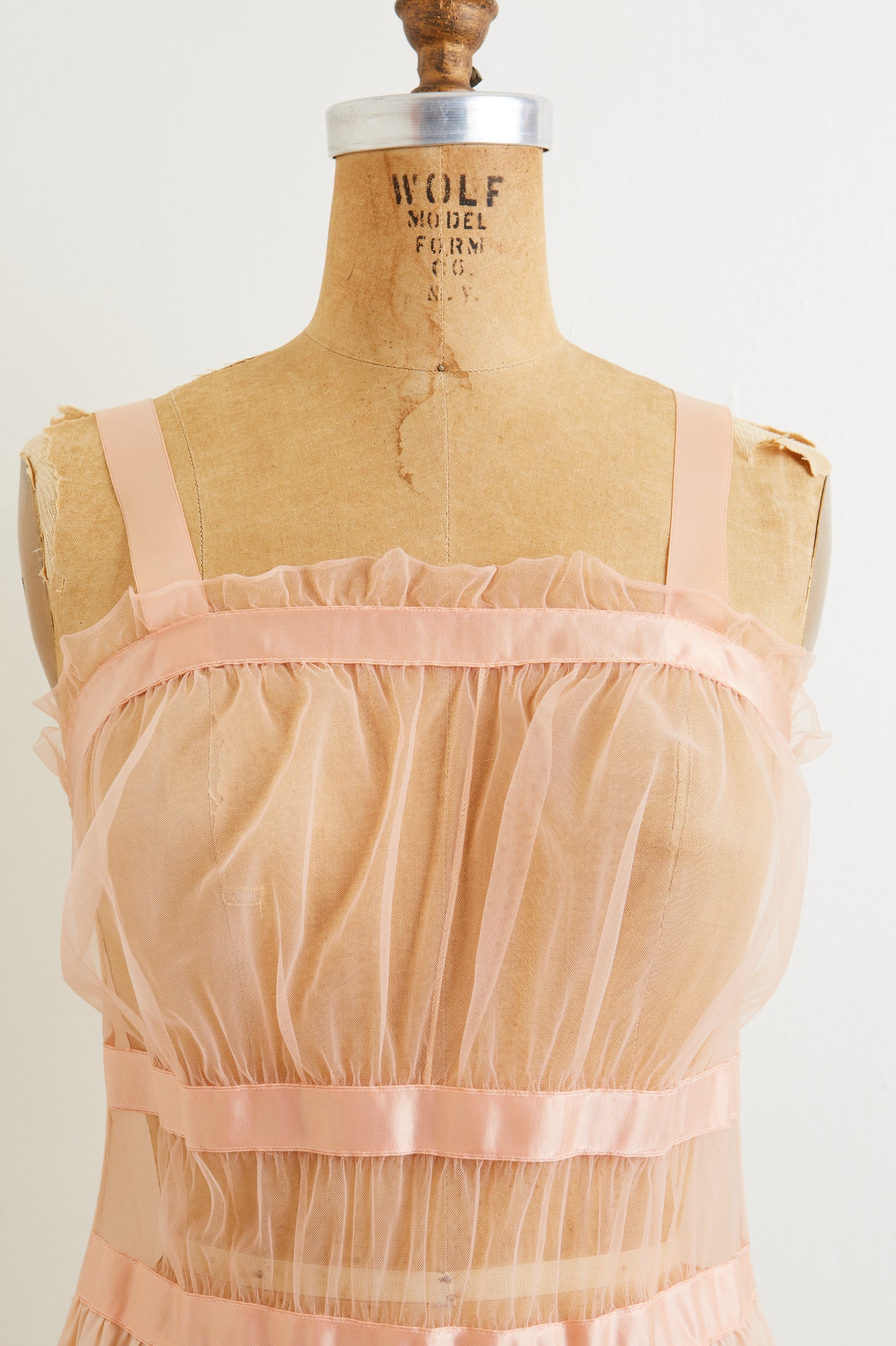 1950s Saucy Sheer Mesh Bust Negligée
