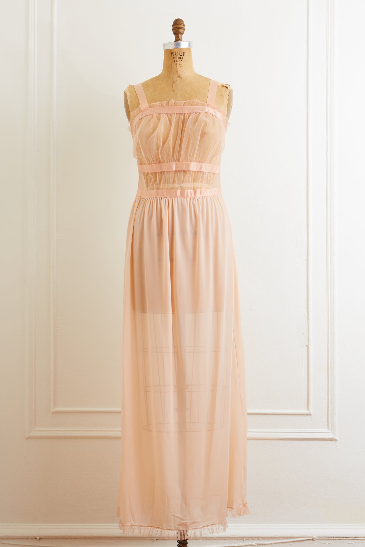 1950s Saucy Sheer Mesh Bust Negligée