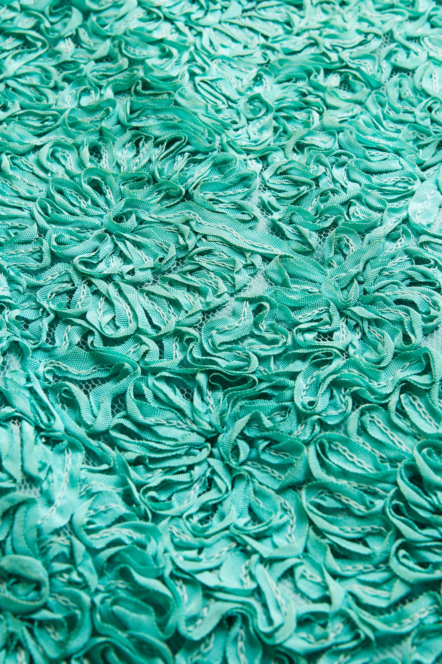 1960s Turquoise Ribbon-Work Dress