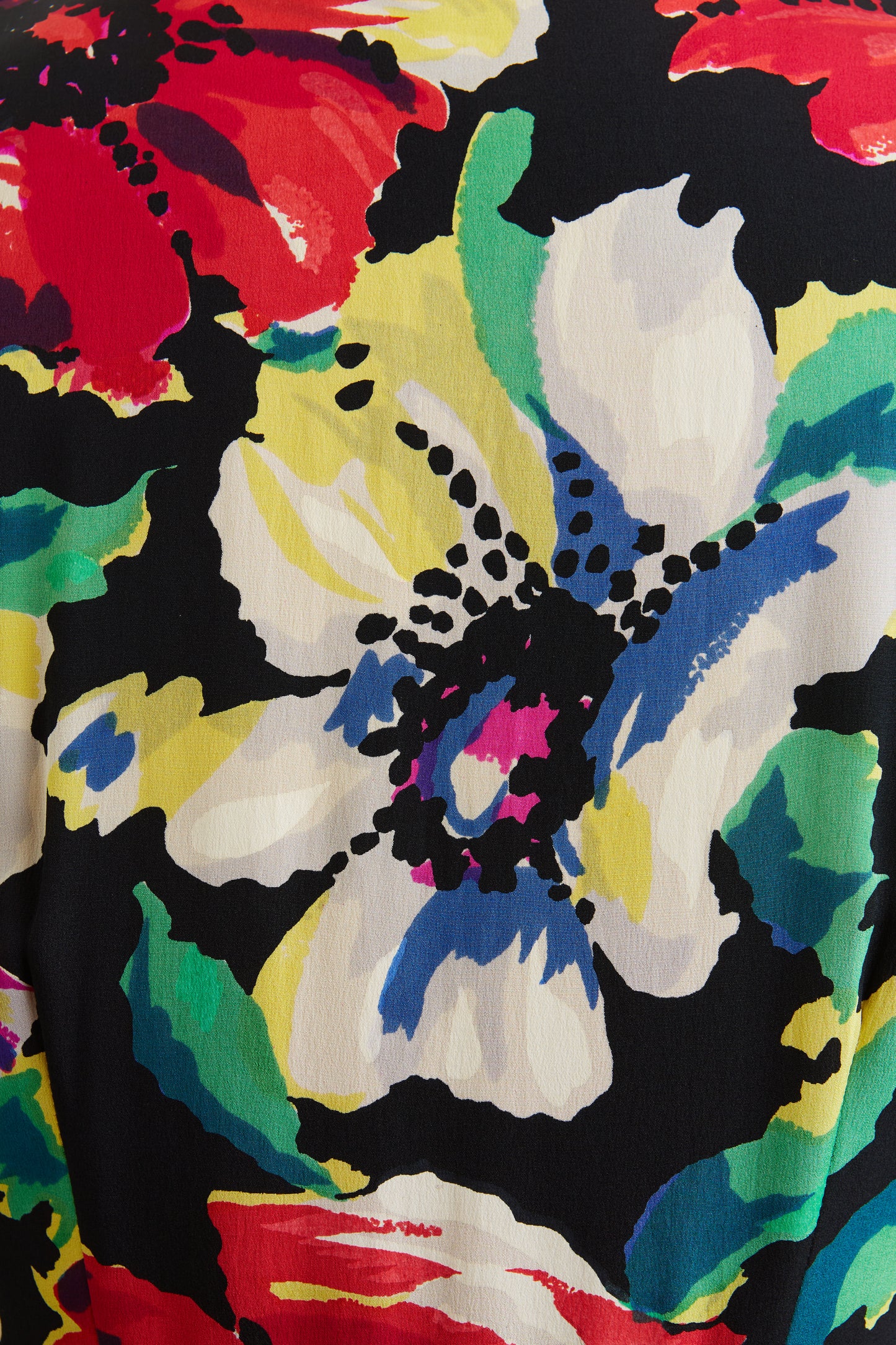 1940s Bright Floral Peplum Dress