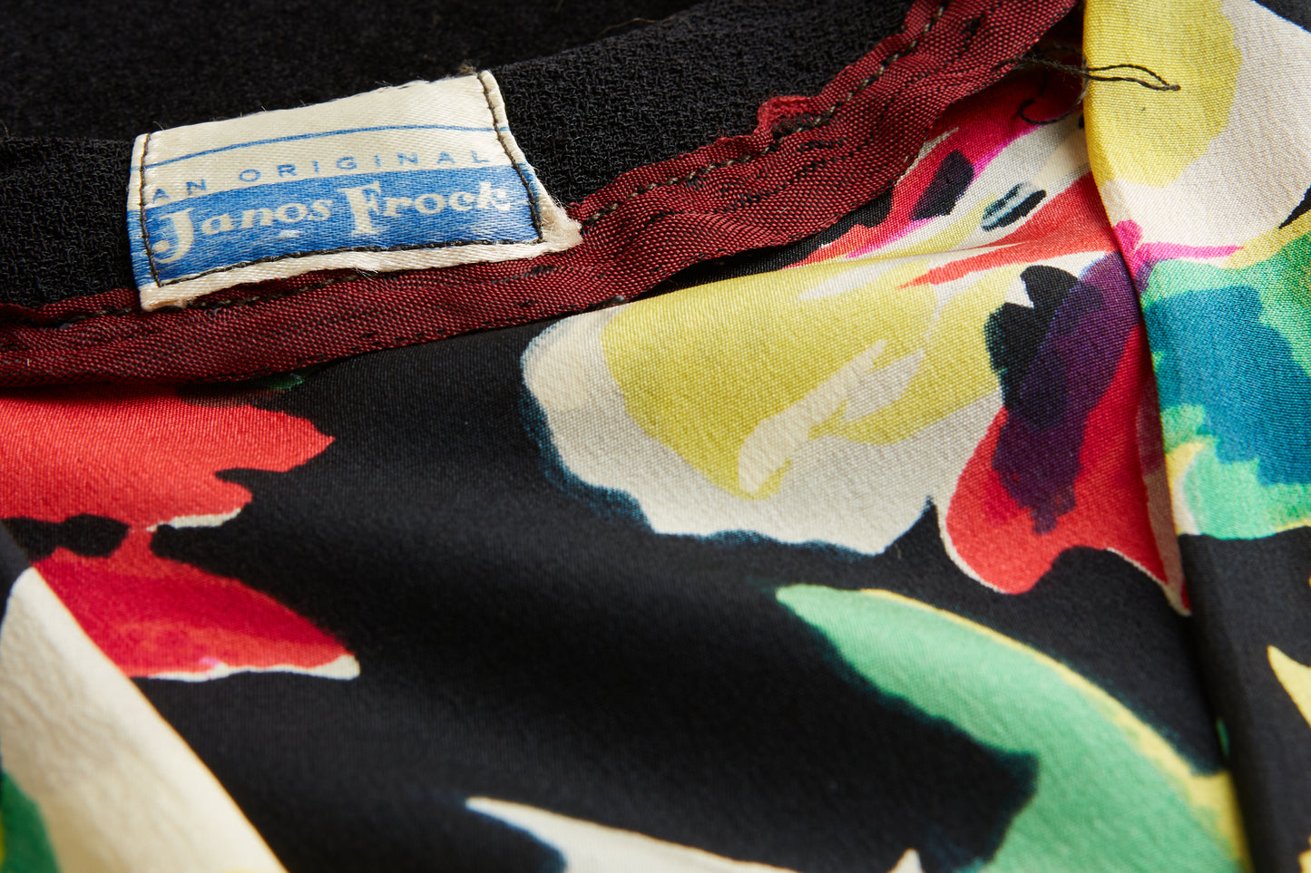 1940s Bright Floral Peplum Dress