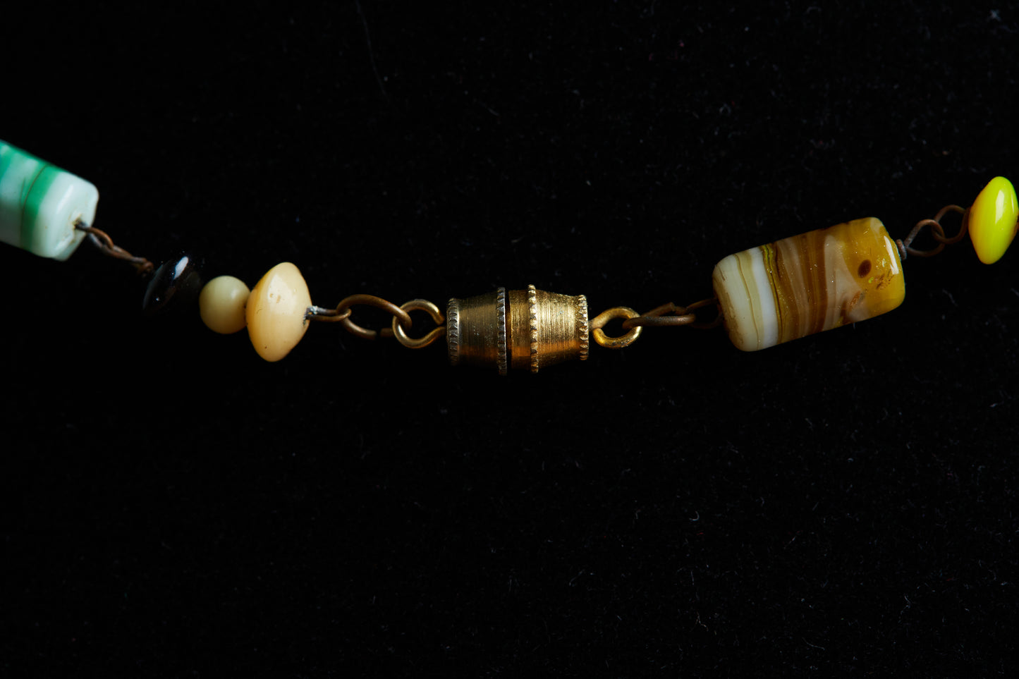 1920s Multicolored Glass Bead Necklace