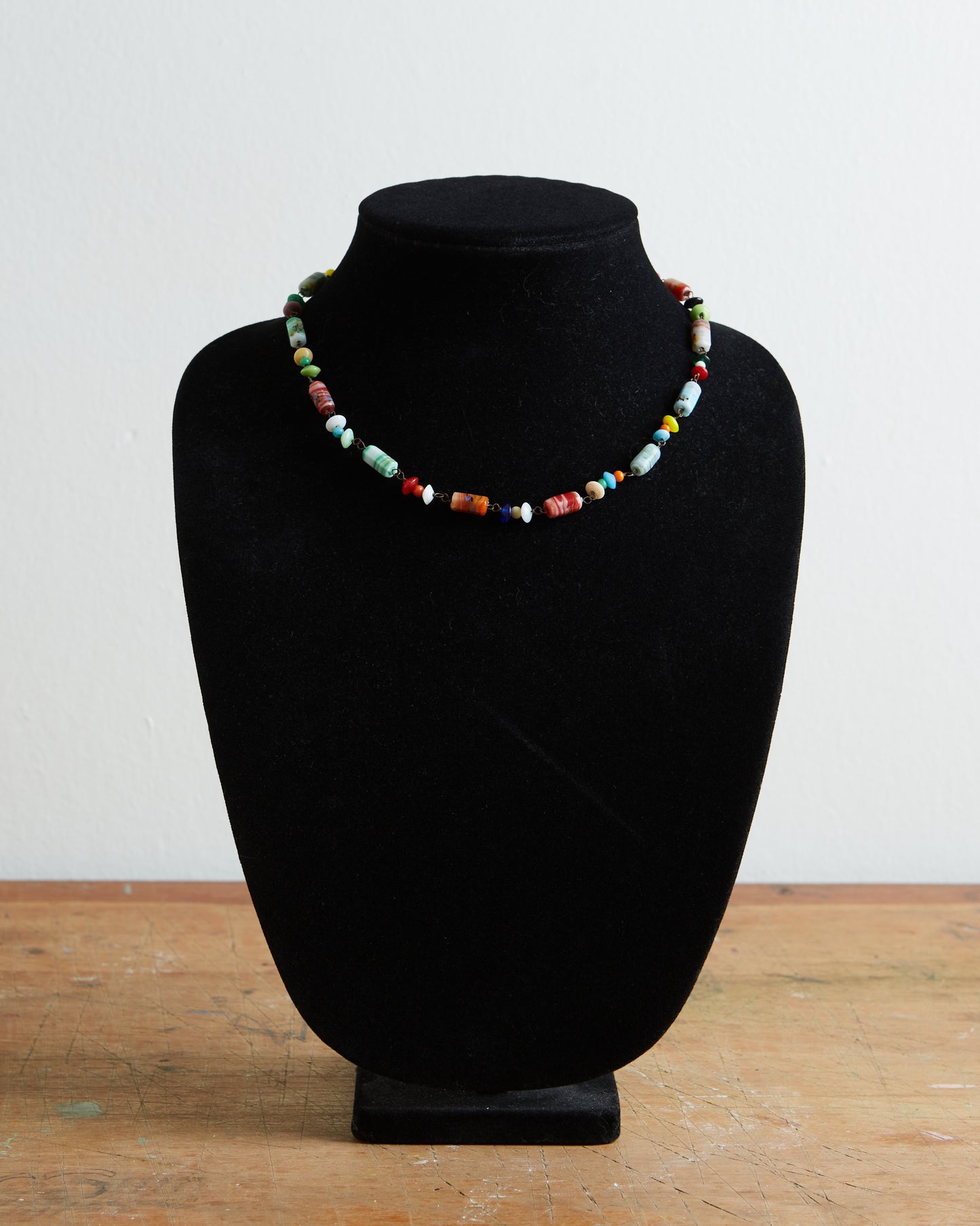 1920s Multicolored Glass Bead Necklace