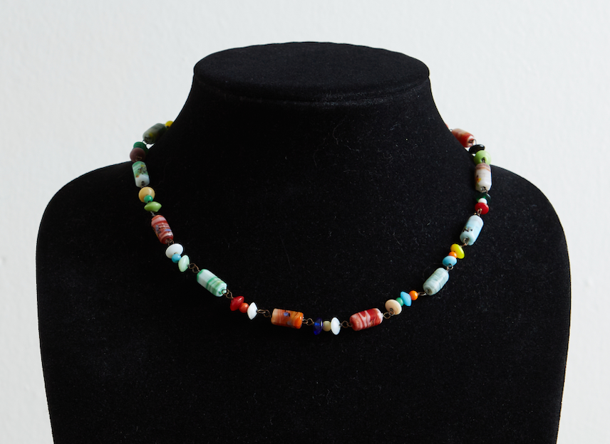1920s Multicolored Glass Bead Necklace