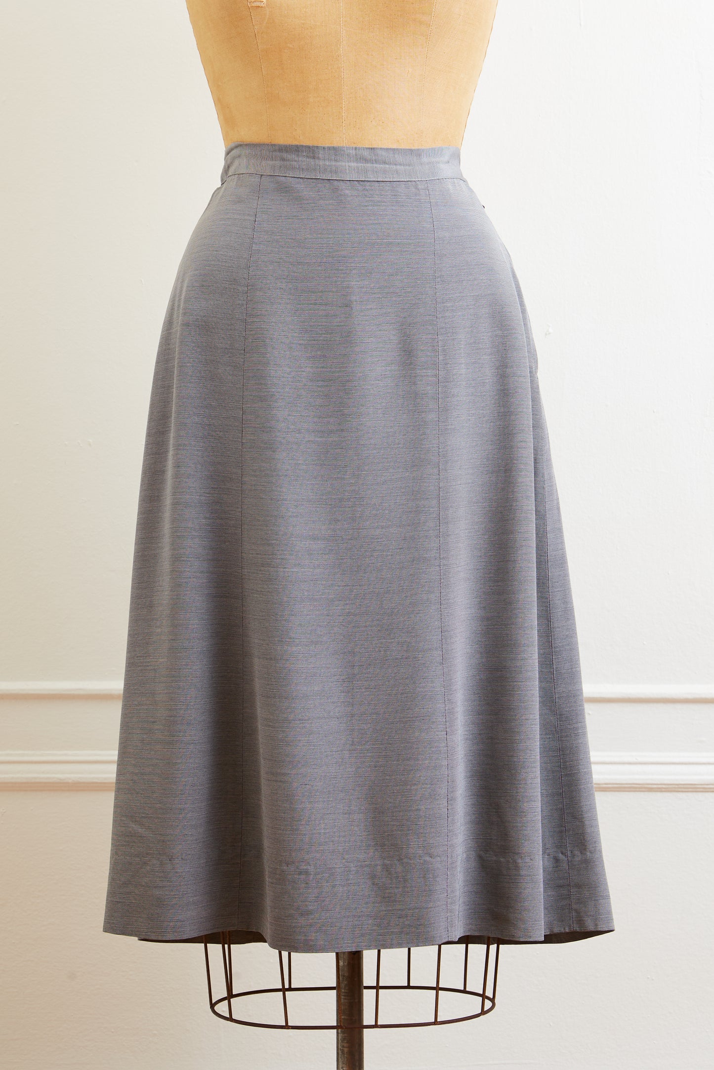 1950s Silver Grey Faille Skirt