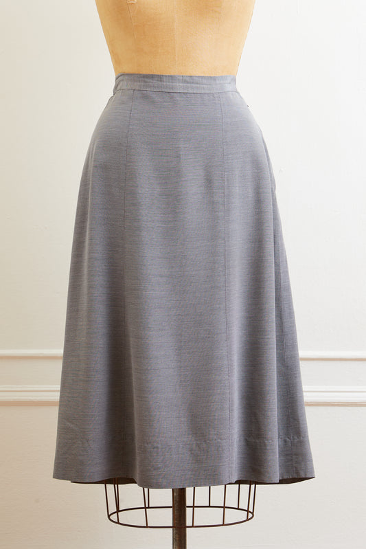 1950s Silver Grey Faille Skirt